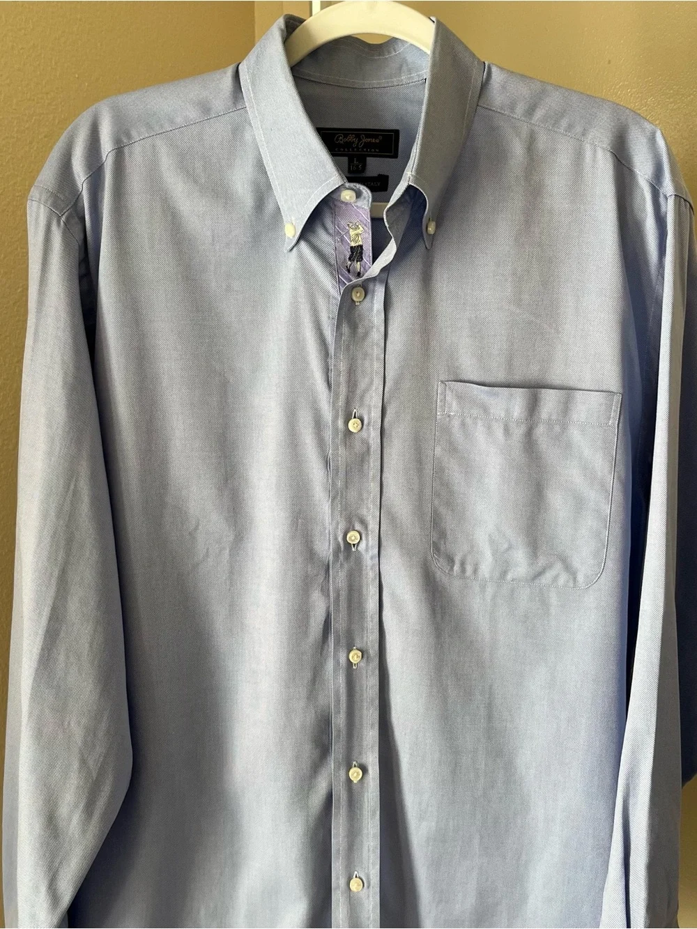 Bobby Jones Collection Pine Valley Button Down Long Sleeve Shirt Made In Italy L